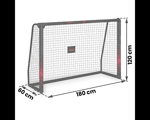 Ворота футбольні 180 x 120 x 60 см NS-463 чорно-червоні
