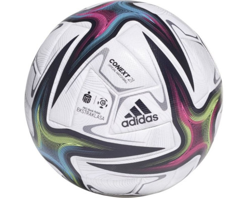 Футбольний м'яч Adidas Conext 21 Ekstraklasa PRO GU1550 GU1550 - білий зі вставками Футбольний м'яч Adidas Conext 21 Ekstraklasa PRO GU1550 GU1550 - білий зі вставками