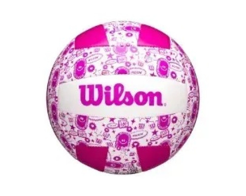 М'яч волейбольний Wilson STAMP VB розмір 5, біло-рожевий