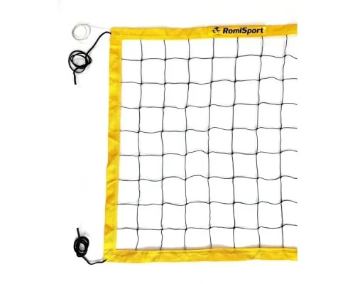 Сітка волейбольна Romi Sport 0,27 см.капрон, 9.5 м, жовта