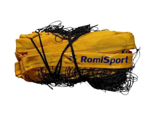 Сітка волейбольна Romi Sport 0,27 см.капрон, 9.5 м, жовта