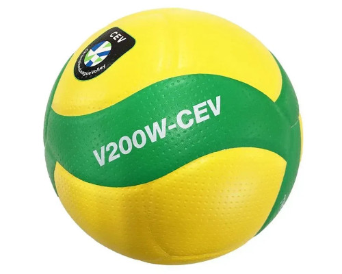 М'яч волейбольний Mikasa V200W-CEV розмір 5, жовто-зелений