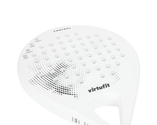 Ракетка для падел тенісу VIRTUFIT CONTROL, біло-чорна
