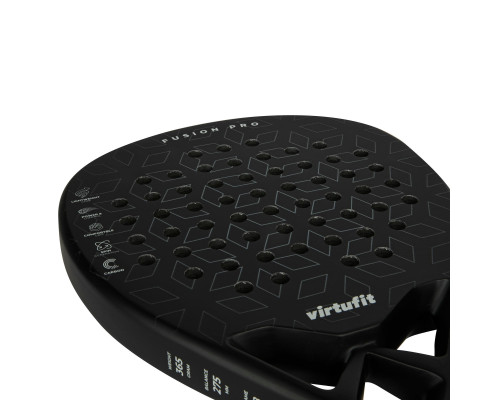 Ракетка для падел тенісу VIRTUFIT FUSION PRO, чорно-срібляста