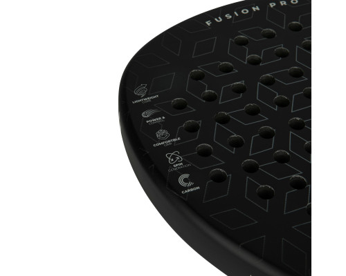 Ракетка для падел тенісу VIRTUFIT FUSION PRO, чорно-срібляста