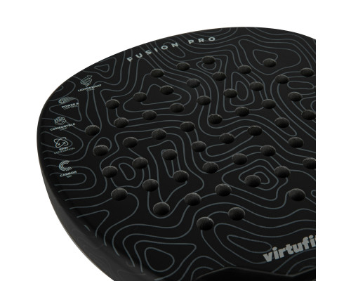 Ракетка для падел тенісу VIRTUFIT FUSION PRO, чорно-сіра