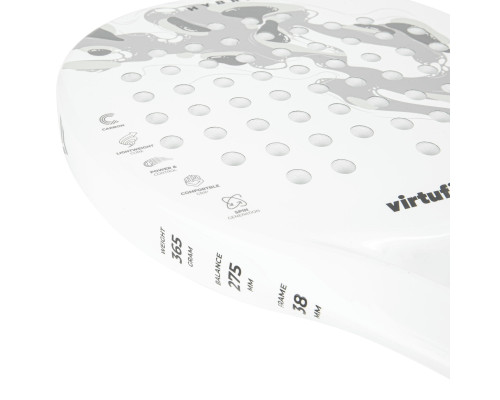 Ракетка для падел тенісу VIRTUFIT HYBRID, біло-сіра