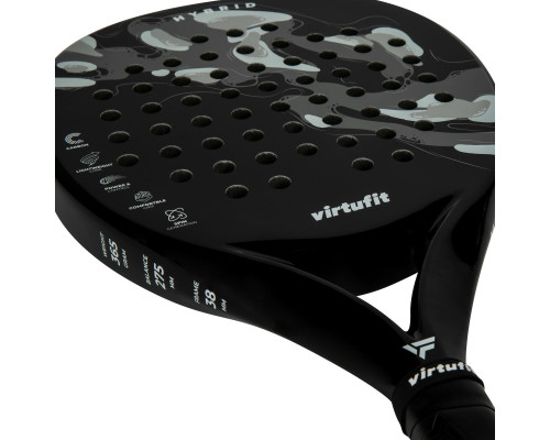Ракетка для падел тенісу VIRTUFIT HYBRID, чорно-сіра