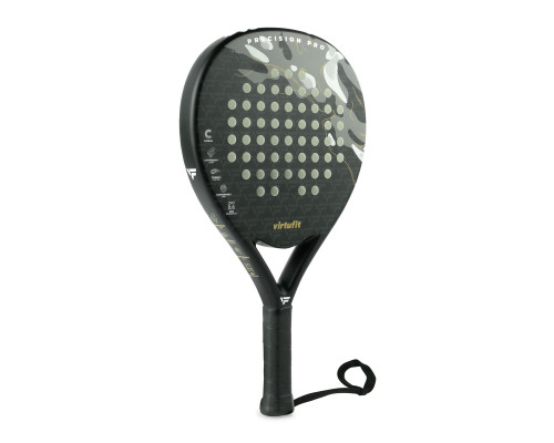 Ракетка для падел тенісу VIRTUFIT PRECISION PRO, чорно-золотиста