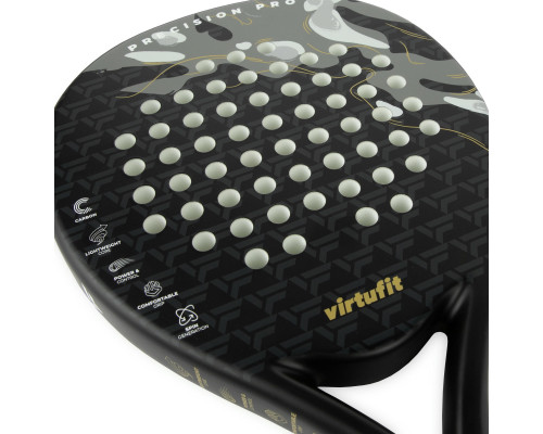 Ракетка для падел тенісу VIRTUFIT PRECISION PRO, чорно-золотиста