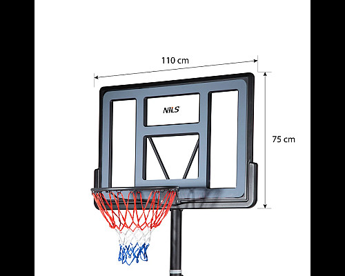 Стійка баскетбольна NILS ZDKA21 305 см, чорно-сіра