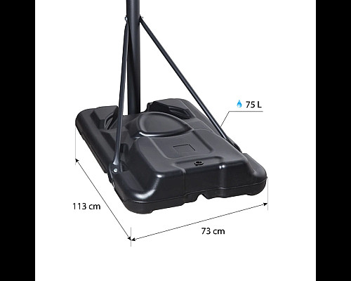 Стійка баскетбольна NILS ZDKA21 305 см, чорно-сіра