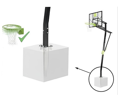 Стійка баскетбольна EXIT Galaxy 365 см стаціонарна, чорно-зелена