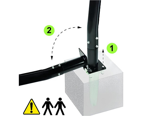 Стійка баскетбольна EXIT Galaxy 365 см стаціонарна, чорно-зелена