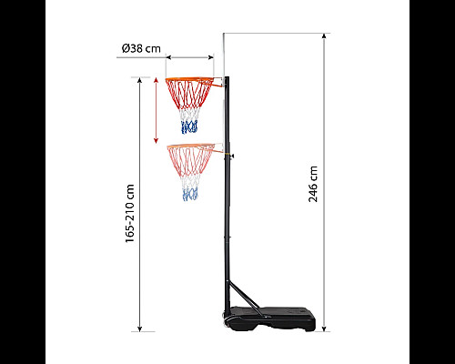 Стійка баскетбольна NILS ZDK018 210 см, різнокольорова