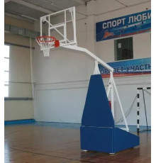 Стійка баскетбольна мобільна складна тренувальна, біло-синя