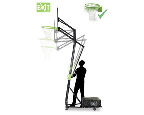 Стійка баскетбольна Exit Galaxy 230–305 см, чорно-зелена