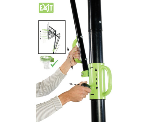 Стійка баскетбольна Exit Galaxy 230–305 см, чорно-зелена