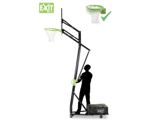 Стійка баскетбольна Exit Galaxy 230–305 см, чорно-зелена