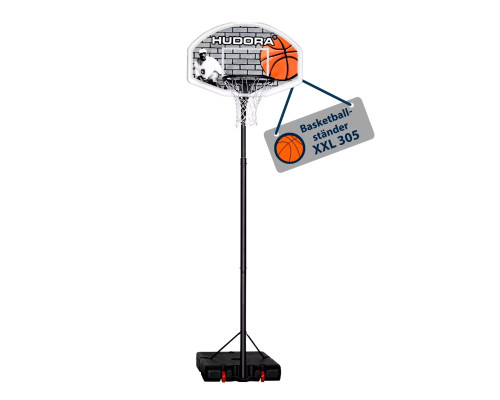 Стійка баскетбольна Hudora Stand XXL 260–305 см, чорно-біла