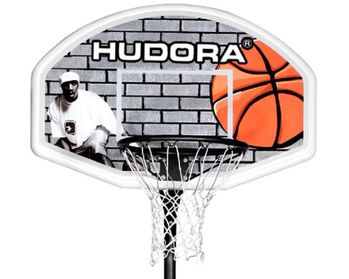 Стійка баскетбольна Hudora Stand XXL 260–305 см, чорно-біла