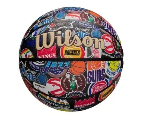 М'яч баскетбольний Wilson NBA ALL TEAM RETRO BSKT розмір 7, різнокольоровий