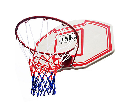 Щит баскетбольний SBA S005 90 x 60 см, червоно-білий