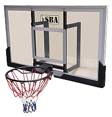 Щит баскетбольний SBA S030B 140 x 80 см, чорно-сірий