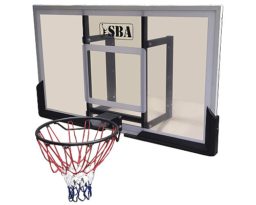 Щит баскетбольний SBA S030B 140 x 80 см, чорно-сірий