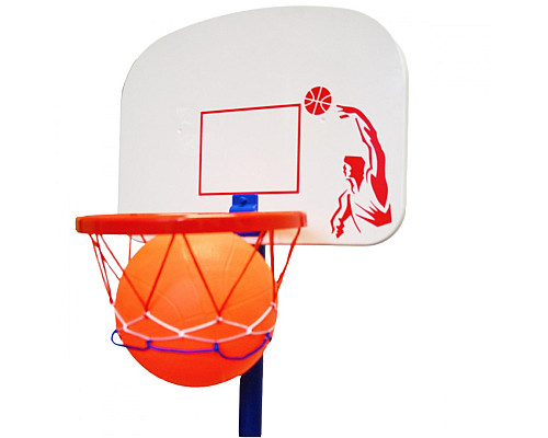 Стійка баскетбольна MASTER Nipper 100 см, м'яч + насос, синьо-біла