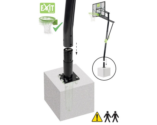 Стійка баскетбольна Exit Galaxy 230–305 см, чорно-зелена