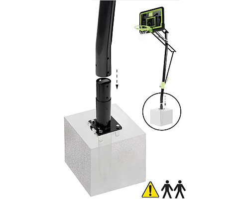 Стійка баскетбольна EXIT Galaxy 365 см, чорно-зелена