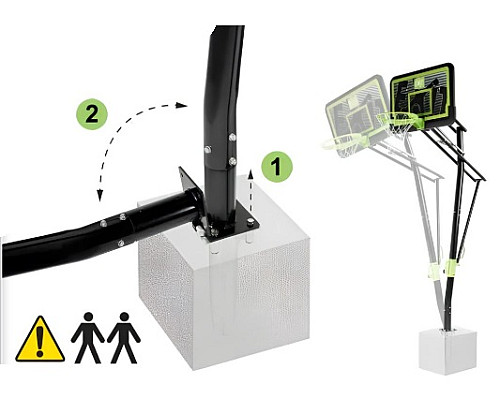 Стійка баскетбольна EXIT Galaxy 365 см, чорно-зелена