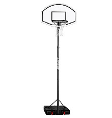 Стійка баскетбольна Hudora 71627 Hornet XXL 305 см, м'яч + насос, чорно-біла