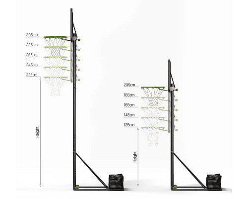 Стійка баскетбольна EXIT NovaStar 385 х 106 см, чорно-біла