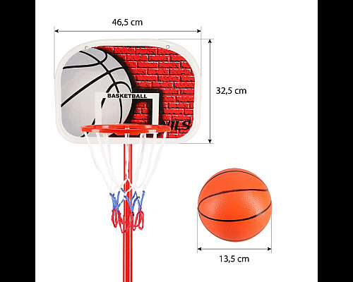 Стійка баскетбольна NILS ZDK881G 140 см, червоно-біла