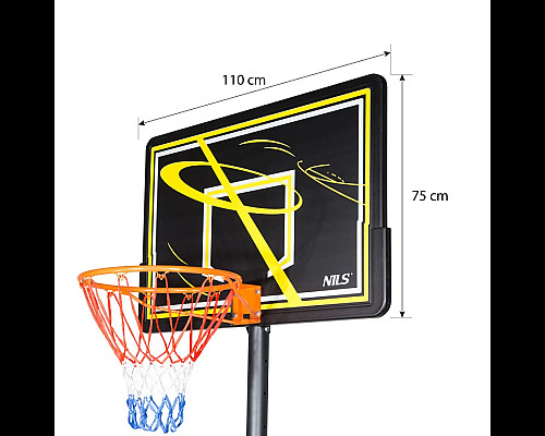 Стійка баскетбольна NILS ZDK319E 305 см, чорно-жовта