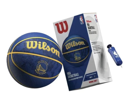 М'яч баскетбольний в подарунковій коробці + насос Wilson NBA TEAM TIEDYE BSKT GS WARRIORS розмір 7