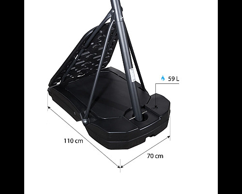 Стійка баскетбольна NILS ZDK520 305 см, чорна