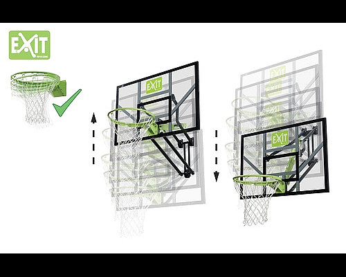 Щит баскетбольний Exit Galaxy 45 см, чорно-зелений