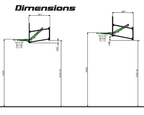 Щит баскетбольний Exit Galaxy 45 см, чорно-зелений