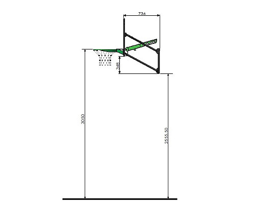 Щит баскетбольний Exit Galaxy 45 см, чорно-зелений