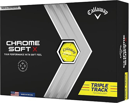 М'ячі для гольфу Callaway Chrome Soft X Triple Track 12 шт, жовті