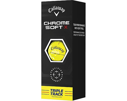 М'ячі для гольфу Callaway Chrome Soft X Triple Track 12 шт, жовті