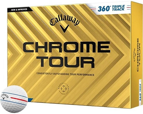 М'ячі для гольфу Callaway Chrome Tour Triple Track 12 шт, білі