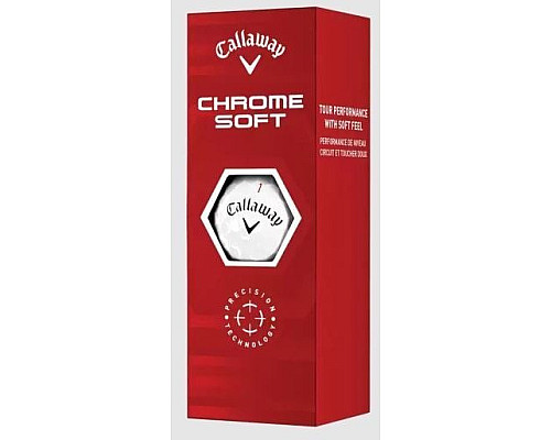 М'ячі для гольфу Callaway Chrome Soft 2022 3 шт, білі