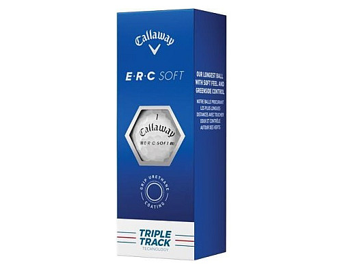 М'ячі для гольфу Callaway ERC Soft Triple Track 2023 3 шт, білі