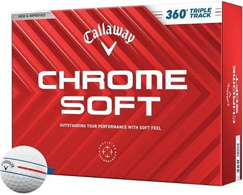 М'ячі для гольфу Callaway Chrome Soft 360 Triple Track 2024 12 шт, білі
