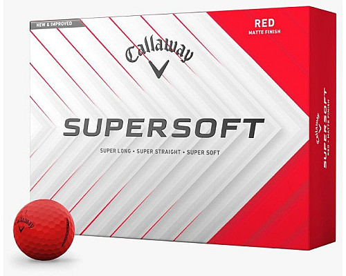 М'ячі для гольфу Callaway Supersoft 12 шт, червоний