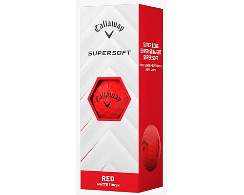 М'ячі для гольфу Callaway Supersoft 12 шт, червоний